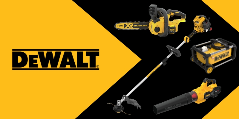 A collage of different Dewalt tools